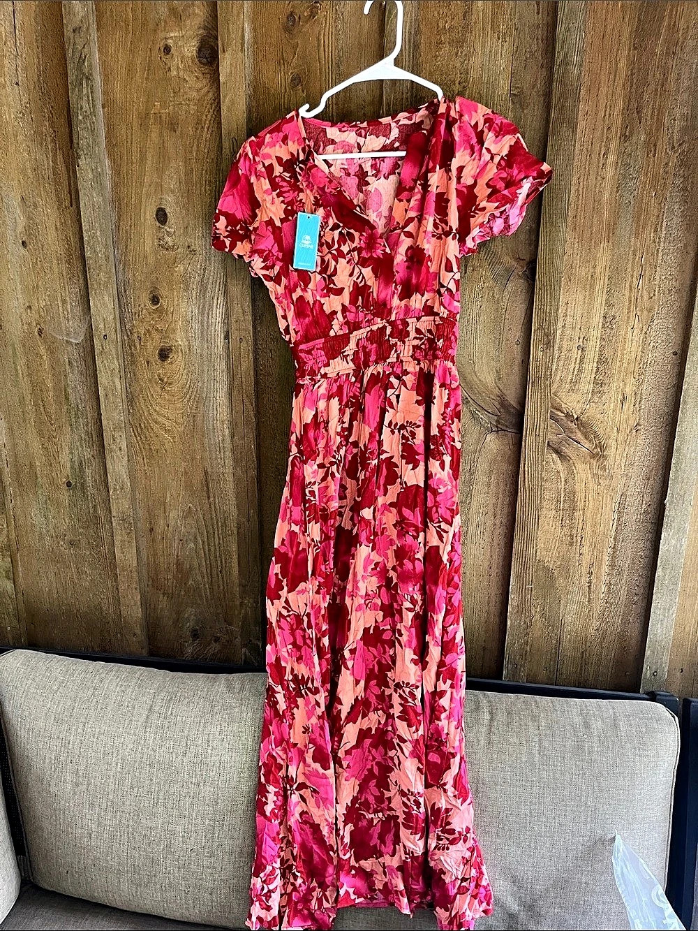 CUPSHE Pink & Red Floral Paisley Midi Dress Floral Maxi Dress in Pink & Red Size